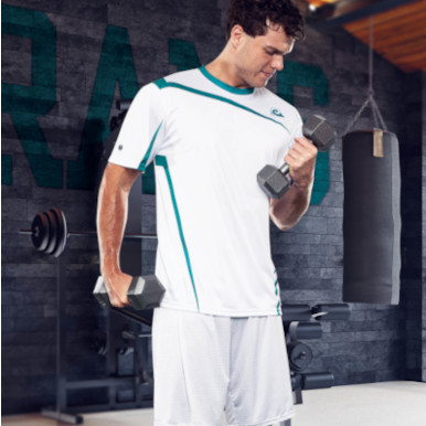 Man training with dumbbells
